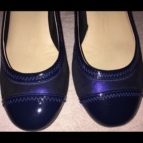 Cole Haan & Nike Air Collaboration, MILLY Wedge Heels, Size 6, Blue, Leather EUC - Picture 3 of 8